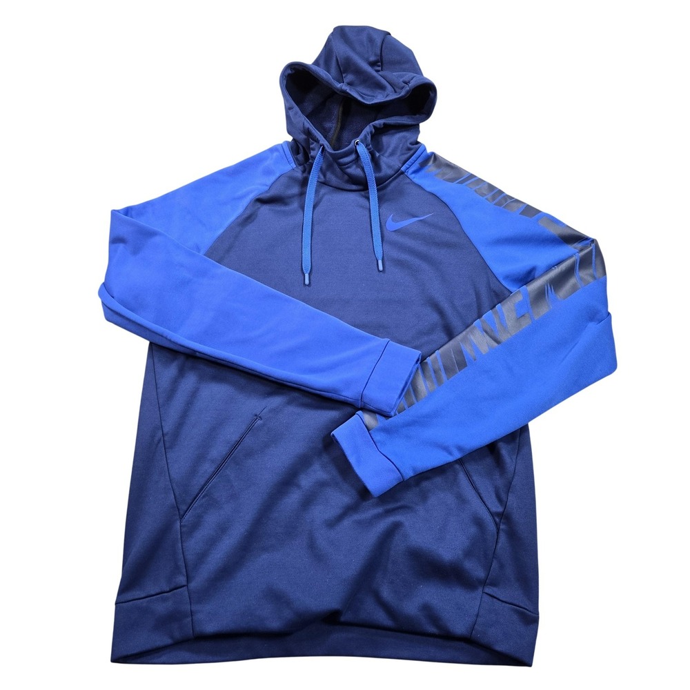 Nike Dri-FIT Hoodie Mens Medium Blue Fleece Pullover Sweatshirt BV3875-492